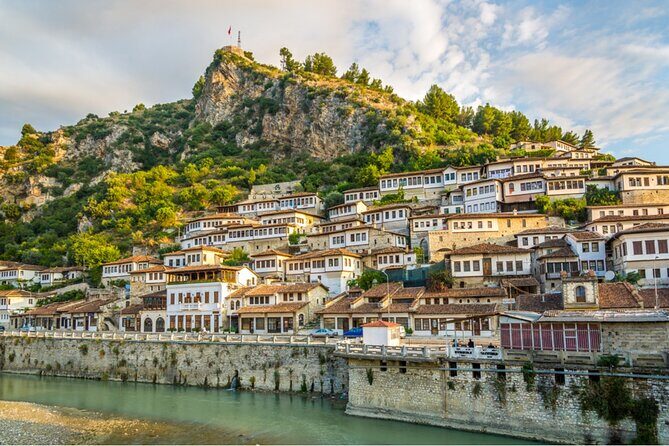 Apollonia and Berat UNESCO tour from Tirana - Mangalem and Gorica Quarters: thousands of windows on a hillside