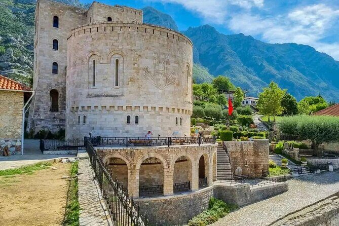 From Tirana and Durres, Kruja Old Bazaar and Castle Day Tour - Sari Salltik shrine: a short hike, a cave, and big views