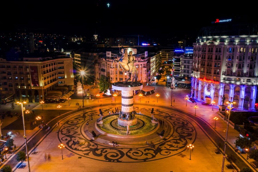 N. Macedonia &Kosovo; Semi – Private Tour; Tour Leader & Car - The drive to Skopje: moving from lakeside time to big-city landmarks