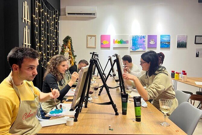 Paint and Wine - Authentic Art Workshop in Tirana - Sips included: Albanian wine, coffee/tea, and the extra-drink reality